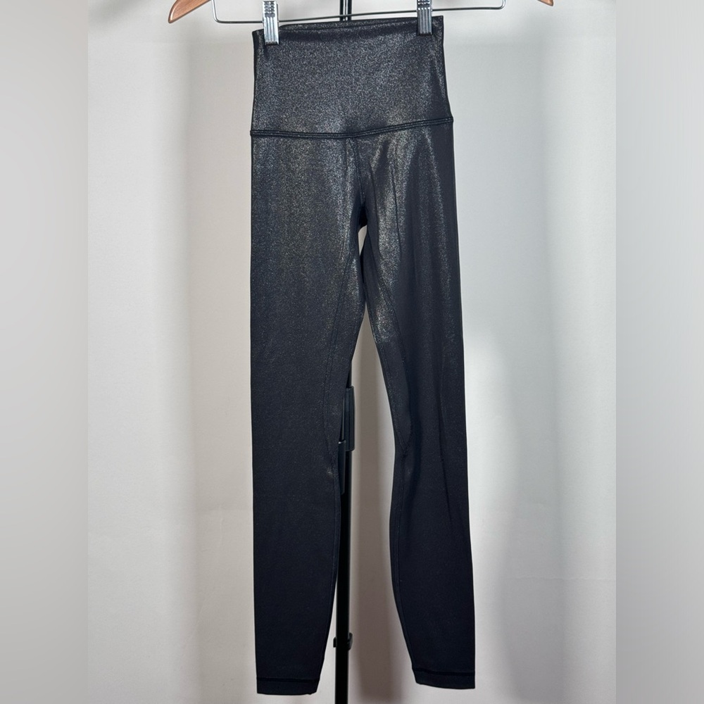 NWOT Lululemon Align High-Rise Pant 28" *Shine Radiate Foil Print Black - Picture 5 of 6